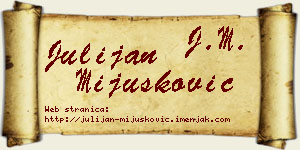 Julijan Mijušković vizit kartica
